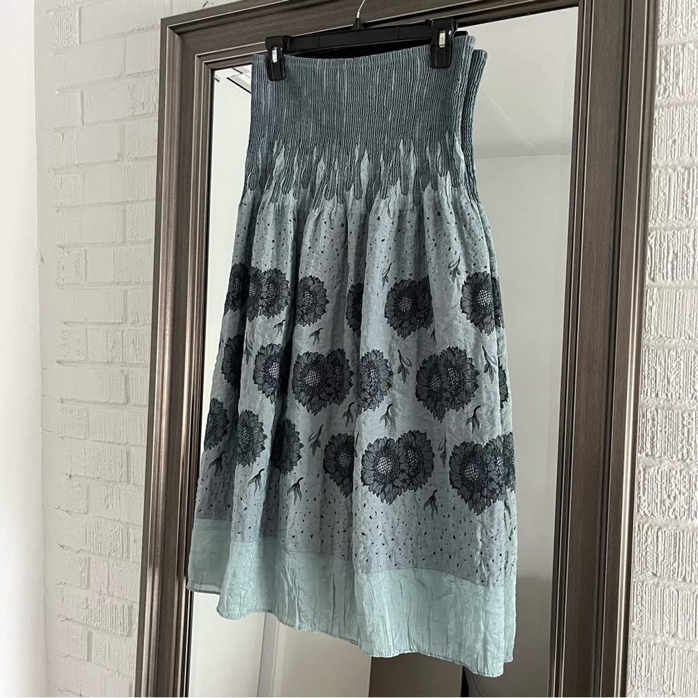 Strapless silky dress
